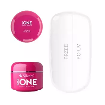 Silcare, Base One, густой прозрачный бесцветный гель для наращивания ногтей, 15 г