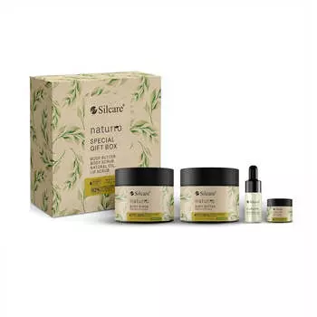 Silcare Naturro Special Gift Box set масло для тела 300мл + скраб для тела 300мл + натуральное масло 11мл + скраб для губ 10мл
