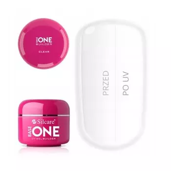 Silcare, Прозрачный бесцветный гель для наращивания ногтей Base One, 5 г