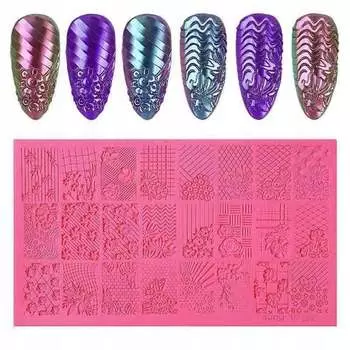 Силиконовая 3D форма для украшения ногтей.Тарелка., Tojato