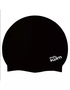 Силиконовая шапочка для плавания - однотонные цвета Simply Swim, черный