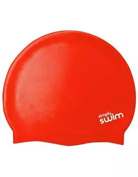 Силиконовая шапочка для плавания - однотонные цвета Simply Swim, красный