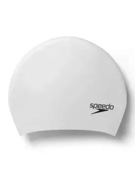 Силиконовая шапочка для плавания с длинными волосами Speedo, серебро