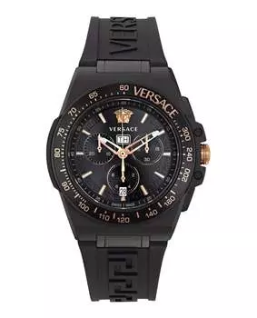 Силиконовые часы Greca Extreme Chrono Versace, черный/черный/черный