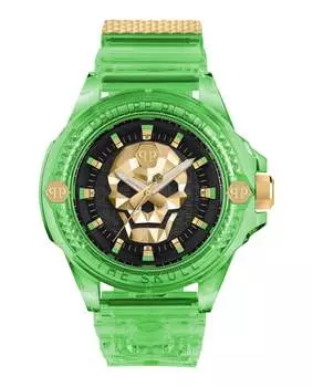 Силиконовые часы $kull Scuba Duba Edition PHILIPP PLEIN, зеленый/зеленый/черный