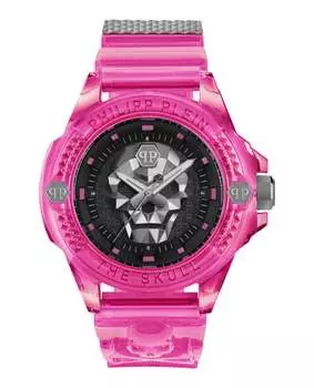 Силиконовые часы $kull Scuba Duba Edition PHILIPP PLEIN, розовый/розовый/черный
