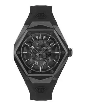 Силиконовые часы $kull Spikes PHILIPP PLEIN, черный/черный/черный