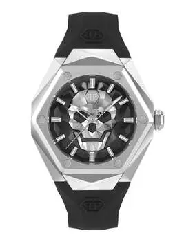 Силиконовые часы $kull Spikes PHILIPP PLEIN, цвет black/stainless steel/black