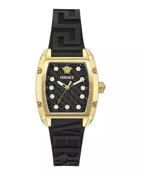 Силиконовые часы Versace Dominus, черный/золотой/черный