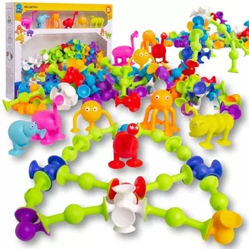 Силиконовые конструкторы на присосках + фигурки. Doris