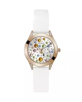 Силиконовые женские часы Mini Wonderlust GW0678L4 с белым ремешком Guess, белый