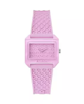 Силиконовые женские часы Mod pop GW0677L2 с розовым ремешком Guess
