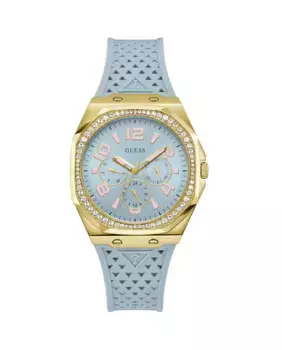 Силиконовые женские часы Zest GW0694L1 с синим ремешком Guess