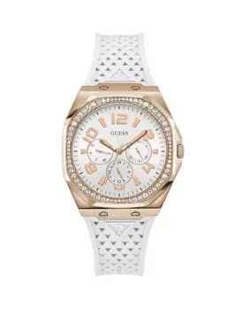 Силиконовые женские часы Zest GW0694L3 с белым ремешком Guess, белый