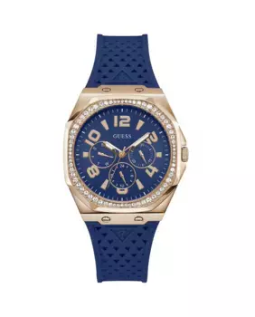 Силиконовые женские часы Zest GW0694L4 с синим ремешком Guess