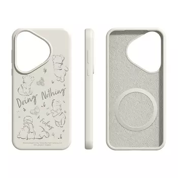 Силиконовый материал Disney MagSafe, магнитный высококачественный чехол для телефона для пар, подходит для Huawei P70Pro/60/50, милый стиль с мультяшной анимацией, легкий, роскошный стиль, Antique White - Regular