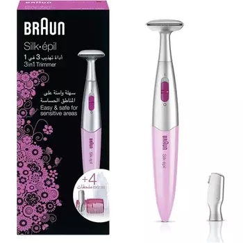 Silk-?Pil Fg1100 Стайлер для бикини с 4 аксессуарами, белый, Braun