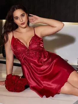 Silky Spell Комплект с юбкой оверсайз, однотонный, ткань, напоминающая шелк, вышитый узор бабочки, декорированный Shein, белый/бордовый