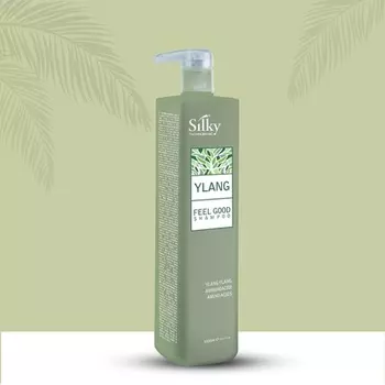 Silky Technobasic Шампунь Ylang Feel Good 1000 мл 33,8 унции - Увлажнение, Питание, Объем, Упругость - Веганский, Не тестируется на животных - Эфирное масло иланг-иланга - Все типы волос