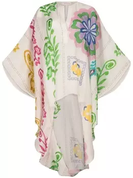 Silvia Tcherassi шелковое платье-туника Adaya, белый