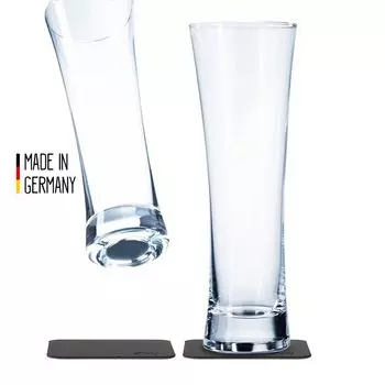 SILWY - Хрустальные бокалы - набор из 2 - 2 металлических наногелевых подушечек - пивные бокалы, прозрачный