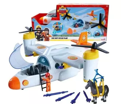 Simba 109252615 Спасательный самолет пожарного Сэма, большой 42 см Straak Sam