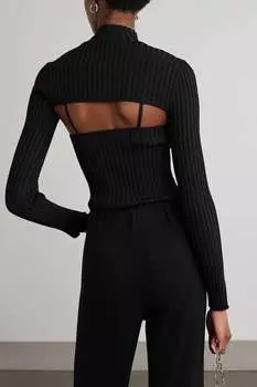 SIMKHAI многослойная водолазка Fleur в рубчик, черный