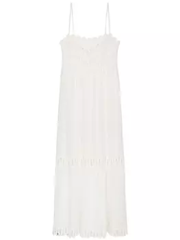 Simkhai платье-комбинация с кружевными вставками, белый