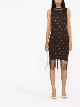 Simkhai трикотажное платье миди, коричневый