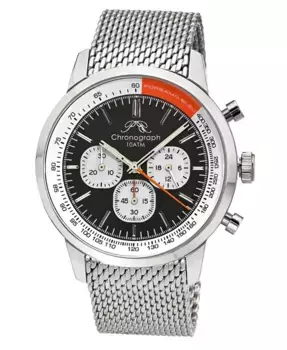 Симон Хронограф из нержавеющей стали, серебристый и черный, мужские часы 1321BSIS Porsamo Bleu, серебряный