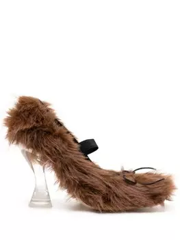 Simone Rocha балетки с заостренным носком, коричневый