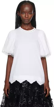 Simone Rocha Белая футболка трапециевидного силуэта