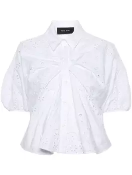 Simone Rocha блузка с английской вышивкой, белый