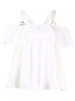 Simone Rocha блузка с оборками, белый