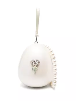 Simone Rocha большой клатч Pearl Egg, нейтральный цвет