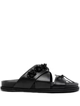 Simone Rocha декорированные слиперы, черный