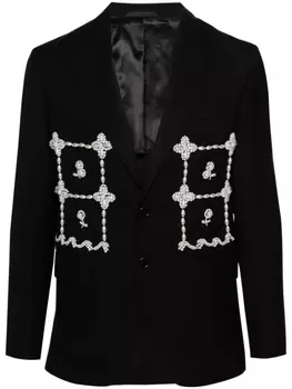 Simone Rocha декорированный однобортный пиджак, черный