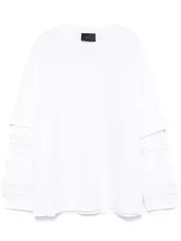 Simone Rocha футболка с длинными рукавами и оборками, белый