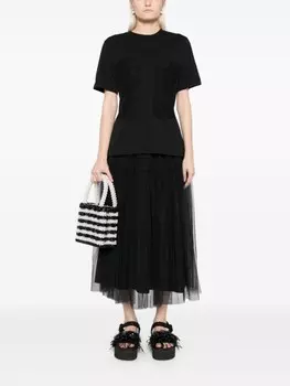 Simone Rocha футболка со вставками из тюля, черный