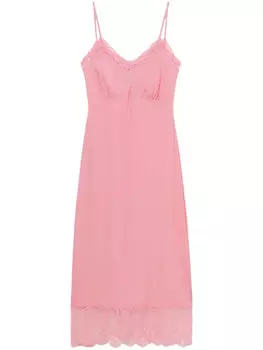 Simone Rocha Глубокое платье миди, розовый