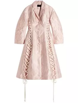 Simone Rocha пальто со шнуровкой и корсетом, розовый