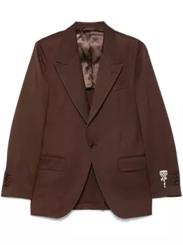 Simone Rocha пиджак с заостренными лацканами, коричневый