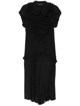 Simone Rocha платье миди с оборками, черный