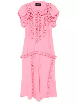 Simone Rocha платье миди с оборками, розовый