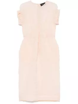 Simone Rocha платье миди с жатым эффектом, розовый