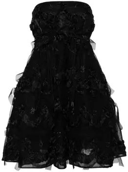 Simone Rocha платье мини с оборками из тюля, черный