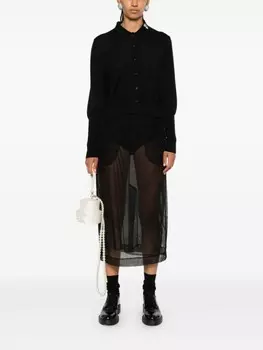 Simone Rocha поло-кардиган, украшенный кристаллами, черный