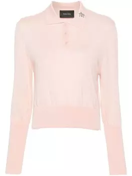 Simone Rocha поло, украшенное кристаллами, розовый