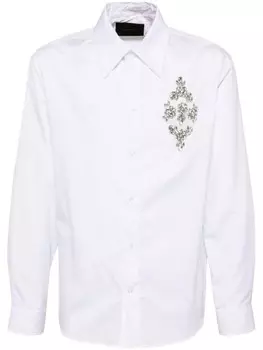 Simone Rocha поплиновая рубашка с кристаллами, белый