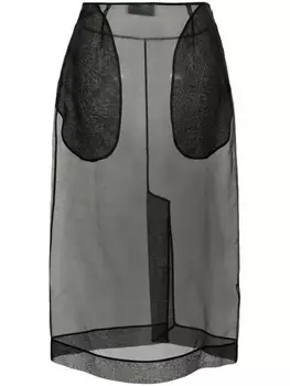 Simone Rocha прозрачная юбка-карандаш миди, черный